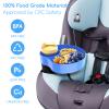 2PCS Resptasski Car Seat Cup Holder Snack Tray for Kids  Travel Tray for Car, Booster, Stroller, Outdoor Essentials Kit. Universal Adjustable Tray with Detachable Base for Snacks, Toys, Food (Blue) view 3