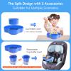 2PCS Resptasski Car Seat Cup Holder Snack Tray for Kids  Travel Tray for Car, Booster, Stroller, Outdoor Essentials Kit. Universal Adjustable Tray with Detachable Base for Snacks, Toys, Food (Blue) view 4
