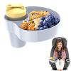 2PCS Resptasski Car Seat Cup Holder Snack Tray for Kids  Travel Tray for Car, Booster, Stroller, Outdoor Essentials Kit. Universal Adjustable Tray with Detachable Base for Snacks, Toys, Food (Grey) view 1