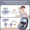 2PCS Resptasski Car Seat Cup Holder Snack Tray for Kids  Travel Tray for Car, Booster, Stroller, Outdoor Essentials Kit. Universal Adjustable Tray with Detachable Base for Snacks, Toys, Food (Grey) view 4