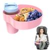 2PCS Resptasski Car Seat Cup Holder Snack Tray for Kids  Travel Tray for Car, Booster, Stroller, Outdoor Essentials Kit. Universal Adjustable Tray with Detachable Base for Snacks, Toys, Food (Pink) view 1