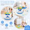 BABY JOY 3 in 1 Walk Around Baby Activity Center, Discovery Play Center with Interactive Toys & Music, Wheels, 3 Adjustable Seat Heights, Toddler Activity Table for Boys Girls 6-36 Months (Blue) view 2