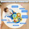 BABY JOY 3 in 1 Walk Around Baby Activity Center, Discovery Play Center with Interactive Toys & Music, Wheels, 3 Adjustable Seat Heights, Toddler Activity Table for Boys Girls 6-36 Months (Blue) view 3