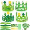 24 Set St. Patricks Day Crown Craft Kit,Green Shamrock Clover Gold Coin DIY Crown Hat St. Patrick's Art Craft Ornaments Making Crafts for Toddler Classroom Activities Irish Party Favor Supplies view 1
