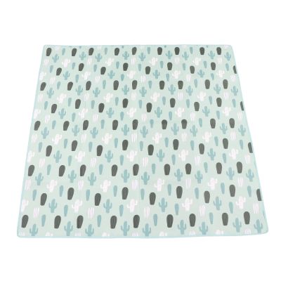 Splat Mat For Under High Chair, Splat Mat Green Cactus Crawling Soft Baby Play Mat Foldable Large Padded Play Mat Art Mats For Kids For Babies and Toddlers, Indoor Outdoor Use