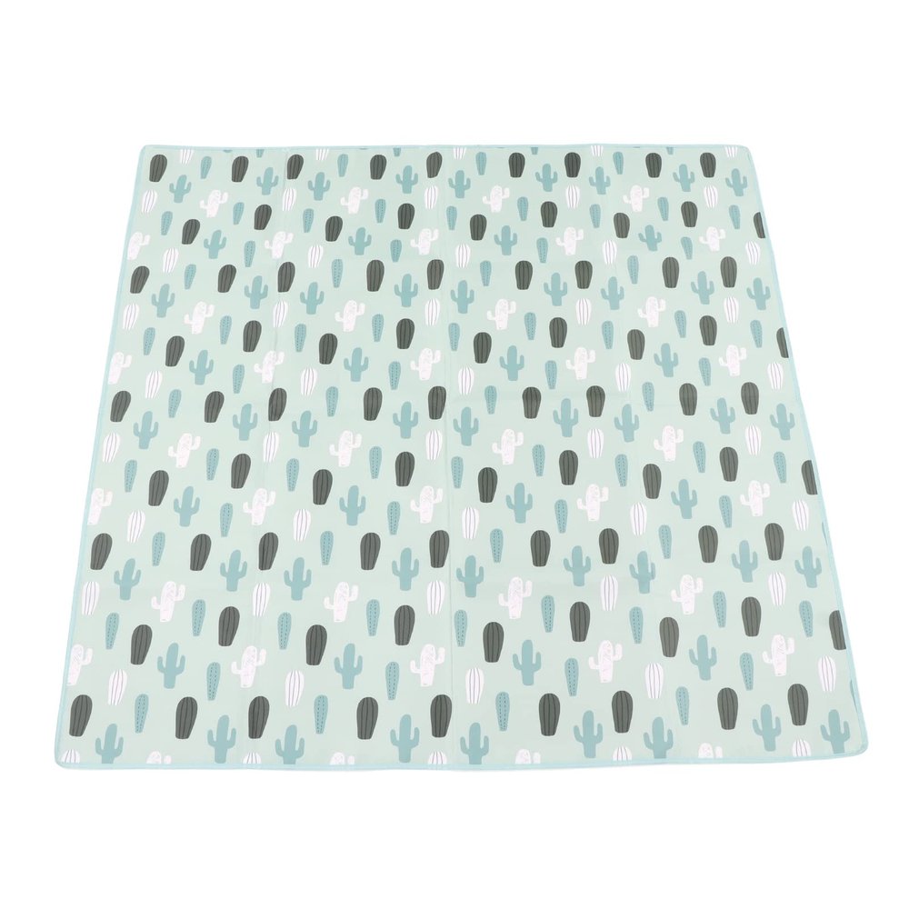 Splat Mat For Under High Chair, Splat Mat Green Cactus Crawling Soft Baby Play Mat Foldable Large Padded Play Mat Art Mats For Kids For Babies and Toddlers, Indoor Outdoor Use