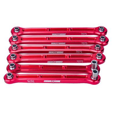BeaxTurbo Racing Upgrade Parts CNC Aluminum 7075 Fornt Rear Turnbuckle Steering Tie Rod for LOSI DBXL-E DBXL2.0 (red)