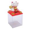Nurnesy Solar Powered Swaying Cat Figurine - Automatic Light Sensitive Lucky Cat Statue for Office, Shop and Restaurant Decoration (White) view 2