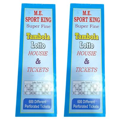 Tambola Lotto Housie Tickets, 600 Perforated Tickets