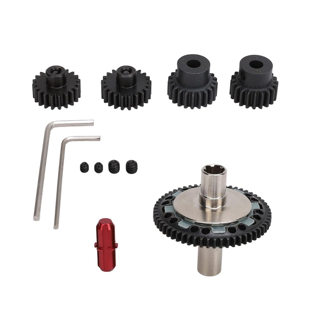 57T 0.8mod Slipper Gear Set, Hardened Steel RC Motor Gear with3.175mm 5mm Pinions for ARRMA 1/10 1/8 4S RC Cars (Red)