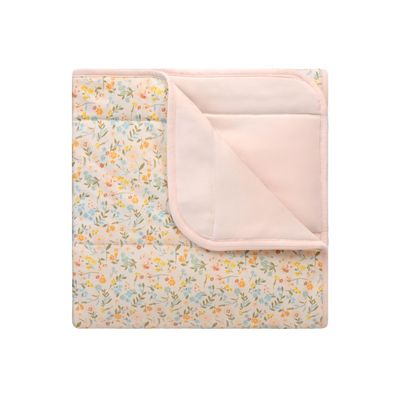 100% Cotton Baby Blankets for Girls, 41"x 27.5" Reversible Nursery Bed Blankets Floral, Soft and Breathable Toddler Blanket, Cozy Crib Comforter and Crib Blanket Nursery Gift Set Newborn Essentials