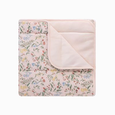 100% Cotton Baby Blankets for Girls, 41"x 27.5" Reversible 2-Sided Nursery Bed Blankets, Soft and Breathable Toddler Blanket, Cozy Crib Comforter and Crib Blanket Nursery Gift Set Newborn Essentials