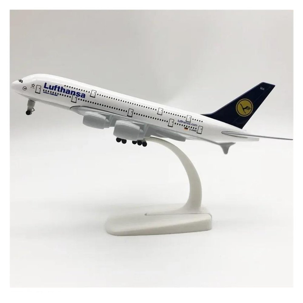 LIUSANGLIU Scale Aircraft 20CM 1:400 for A380 Lufthansa Airlines Airplane Model Alloy Aircraft Model Decorative Souvenirs Party Gifts Suitable for Display