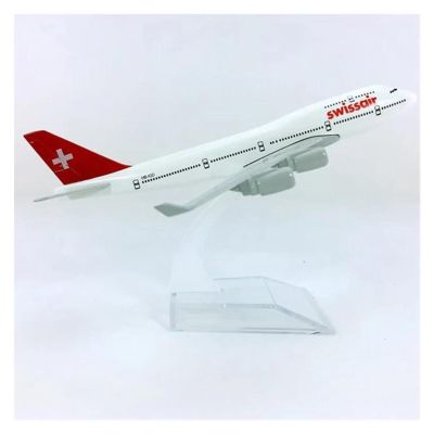 Scale Aircraft 16CM 1:400 for B747 B747-400 Swiss Airlines Model SWISSAIR Diecast Metal Alloy Aircraft Model Suitable for Display