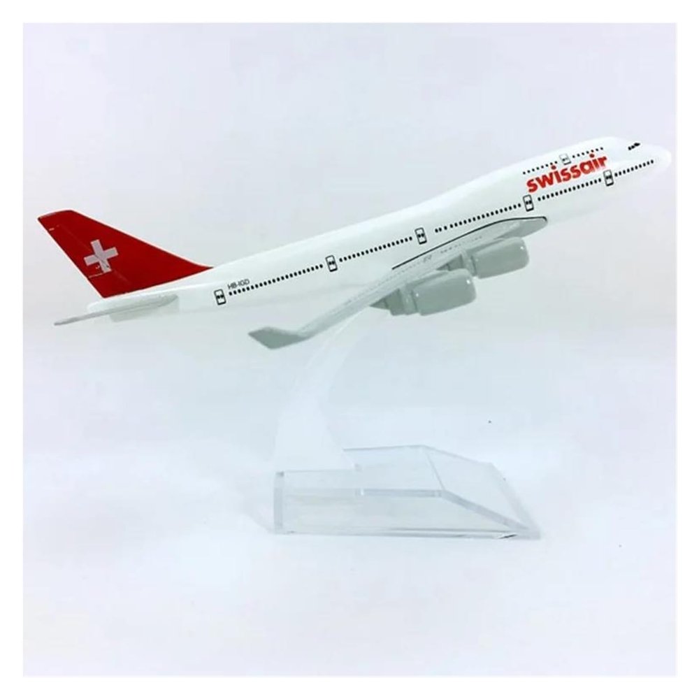 Scale Aircraft 16CM 1:400 for B747 B747-400 Swiss Airlines Model SWISSAIR Diecast Metal Alloy Aircraft Model Suitable for Display
