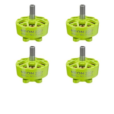 4pcs Neon 2207 Motors Bundle Compatible with Your Drone Setup(4pcs Green 2050KV)
