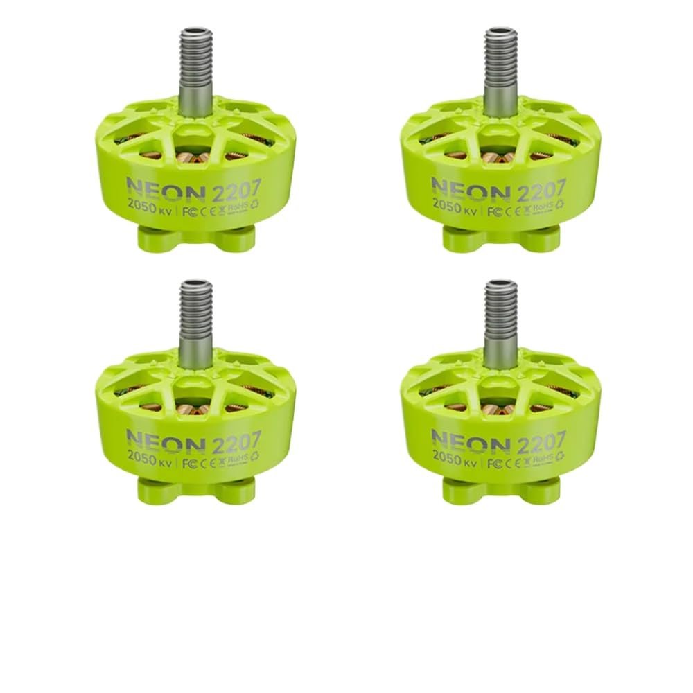 4pcs Neon 2207 Motors Bundle Compatible with Your Drone Setup(4pcs Green 2050KV)