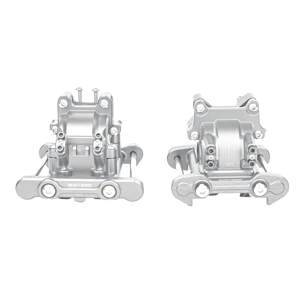 BEAXTURBO Racing Upgrade Parts CNC Aluminum 7075 Front Rear Gear Box Set for Losi 8IGHT-X Super Lasernut 1/6 6S TLR242025.and TLR242043 (Silver)
