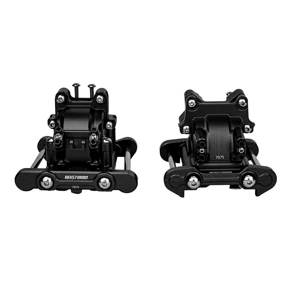 BEAXTURBO Racing Upgrade Parts CNC Aluminum 7075 Front Rear Gear Box Set for Losi 8IGHT-X Super Lasernut 1/6 6S TLR242025.and TLR242043 (Black)