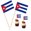 100 Pcs Cuba Flag Cuban Toothpick Flags, Cocktail Picks Mini Stick Cupcake Toppers Country Picks Party Decoration Celebration Cocktail Food Bar Cake Flags view 1