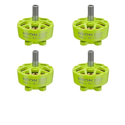 4pcs Neon 2207 Motors Bundle Compatible with Your Drone Setup(4pcs Green 1950KV)