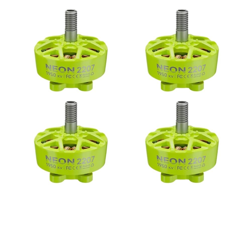 4pcs Neon 2207 Motors Bundle Compatible with Your Drone Setup(4pcs Green 1950KV)