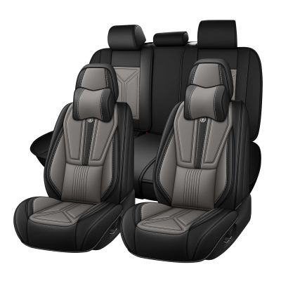 BYXN Car Seat Cover Full Set for Lexus GX 460 2010-2023,Faux Leather Seat Cover for Car,Breathable Vehicle Cushions Cover Waterproof Automotive Seat Covers with Headrests(5 seat,Black&Gray)