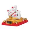Lying Waving Fortune Cat Solar Powered Wealth Welcoming Lucky Cat Decoration for Home Car Dashboard Ornament Housewarming Gift (L 195x200x140cm) view 3