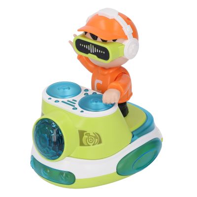 DJ Bouncing Beat Toy,Rock Boy DJ Bouncing,DJ Bouncing Beat Rock Boy Dancing Toy with Music Flashing Light,Universal Wheel Automatic Movement Robot Toy Car for Toddlers (Green)