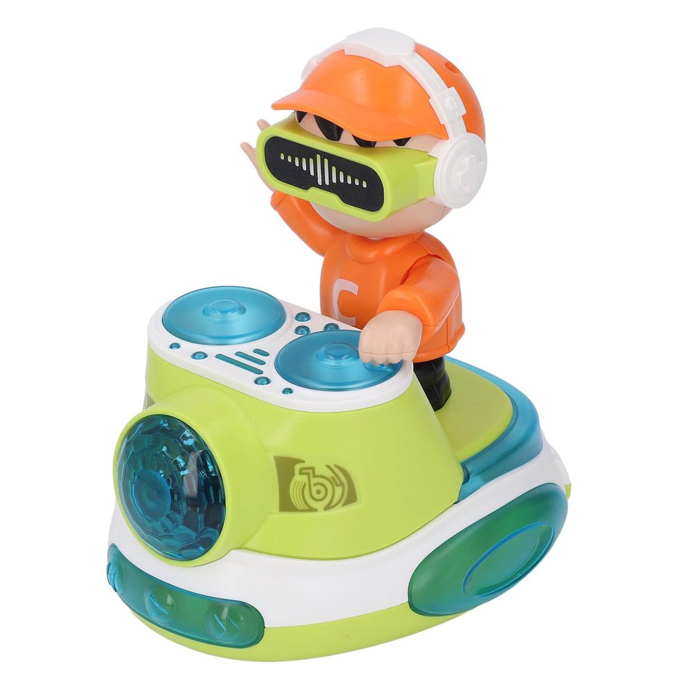 DJ Bouncing Beat Toy,Rock Boy DJ Bouncing,DJ Bouncing Beat Rock Boy Dancing Toy with Music Flashing Light,Universal Wheel Automatic Movement Robot Toy Car for Toddlers (Green)