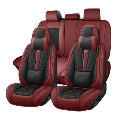 BYXN Car Seat Cover Full Set for Lexus GX 460 2010-2023,Faux Leather Seat Cover for Car,Breathable Vehicle Cushions Cover Waterproof Automotive Seat Covers with Headrests(5 seat,Black&Red)