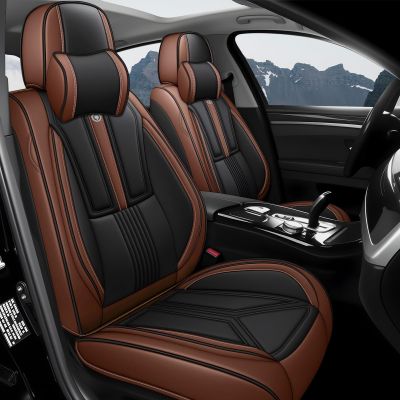 BYXN Car Seat Covers for Lexus GX 460 2010-2023,Leather Seat Cover for Car,Waterproof Seat Protector Automotive Vehicle Cushion Covers with Headrests(Front Only,Black&Brown)