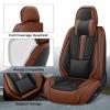 BYXN Car Seat Covers for Lexus GX 460 2010-2023,Leather Seat Cover for Car,Waterproof Seat Protector Automotive Vehicle Cushion Covers with Headrests(Front Only,Black&Brown) view 2