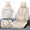 BYXN Car Seat Cover for Lexus GX 460 2010-2023,Leather Seat Cover for Car,Breathable Vehicle Cushions Cover Waterproof Protectors Seat Protector, (Full Set,Beige) view 2