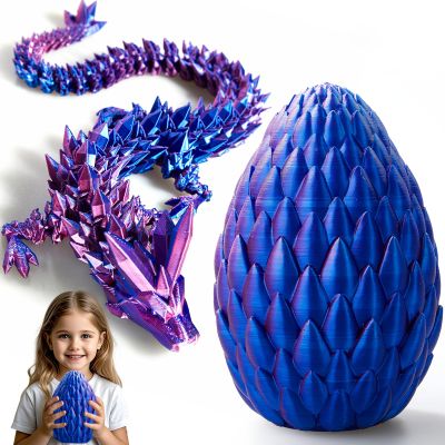 19''Large 3D Printed Dragon Egg,Articulated Dragon Inside, Surprise Big Dragons Egg Toy for Easter Basket Stuffers, for 5-7 4-6 8-12 Year Old Boys Kid Teen Girls