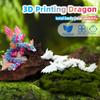 Flavery 2 Pack 3D Printed Dragon with Wings - 9 inch Flying Dragon, Flexible Articulated Winged Animal, Office Desk Pet Toy, Home Decor, Easter Basket Stuffers (Candy Rainbow+ Glow Blue) view 3