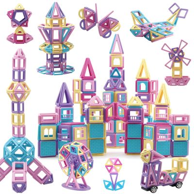 ASOK 204PCS Magnetic Building Blocks Magnetic Tiles Kids STEM Learning Toys for 3 4 5 6 7 Years Old Boys and Girls