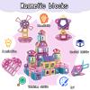 ASOK 204PCS Magnetic Building Blocks Magnetic Tiles Kids STEM Learning Toys for 3 4 5 6 7 Years Old Boys and Girls view 3