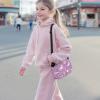 Kxyudcn Kids Simple Flap Crossbody Bag Rainbow Fanny Pack Horse Print Large Shoulder Tote Bag for Teenager Girls Outdoor Travel School Nice Birthday Gifts for Girls Age 4-16 Kawaii School Satchel view 3