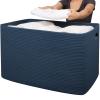 OIAHOMY 118L XXXLarge Cotton Rope Storage Basket, Oversized Blanket Basket, Used for Organizing Dirty Clothes in Living Room, Bedroom, Nursery, Dog Toy Storage Bins, 25" x 17" x 16",Blue view 1