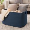 OIAHOMY 118L XXXLarge Cotton Rope Storage Basket, Oversized Blanket Basket, Used for Organizing Dirty Clothes in Living Room, Bedroom, Nursery, Dog Toy Storage Bins, 25" x 17" x 16",Blue view 2