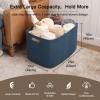 OIAHOMY 118L XXXLarge Cotton Rope Storage Basket, Oversized Blanket Basket, Used for Organizing Dirty Clothes in Living Room, Bedroom, Nursery, Dog Toy Storage Bins, 25" x 17" x 16",Blue view 3