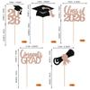 30 Pack 2026 Grad Cupcake Toppers Glitter Class of 2026 Cupcake Picks Congrats Grad Cap Diploma Cupcake Decorations for Senior 2026 Graduation Theme Party Supplies Rose Gold view 2