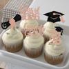 30 Pack 2026 Grad Cupcake Toppers Glitter Class of 2026 Cupcake Picks Congrats Grad Cap Diploma Cupcake Decorations for Senior 2026 Graduation Theme Party Supplies Rose Gold view 3