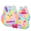 2025 New Personalized Peep Bunny Basket Customized Name Easter Bunny Basket 12 Tall Plush Bunny Basket First Easter Gift Spent By Kids Fits Easter Eggs Candy Gifts view 1