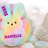 2025 New Personalized Peep Bunny Basket Customized Name Easter Bunny Basket 12 Tall Plush Bunny Basket First Easter Gift Spent By Kids Fits Easter Eggs Candy Gifts view 3