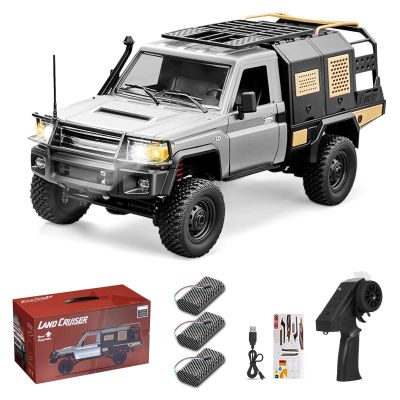 Hylukon 1/12 Scale RC Crawler, MN-82S Remote Control Car, 2.4GHz 4WD Off Road Rock Crawler Vehicle with Lights, DIY Land Cruiser Pickup Truck Toy for Adults