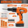 PANPAPA Kids Power Drill and Screw Set,Toy Electric Drill with 3 Interchangeable Drill Bits Sound and Motion,Pretend Play Construction Kids Tool Set Outdoor Preschool Gardening Lawn Toy GiftsOrange view 2