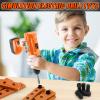 PANPAPA Kids Power Drill and Screw Set,Toy Electric Drill with 3 Interchangeable Drill Bits Sound and Motion,Pretend Play Construction Kids Tool Set Outdoor Preschool Gardening Lawn Toy GiftsOrange view 3