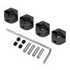 12mm Aluminum Wheel Hex Drive Hub Adaptor for 1/10 RC Car, High Accuracy RC Car Parts, Bend Wheel Hex Hubs Drive Adapter for Arrma Senton, Granite (Black) view 1